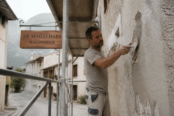 Artisan maçon ravalement façade crépi Grenoble