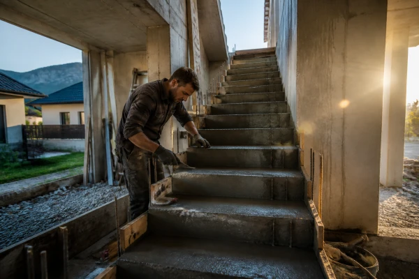 Construction escalier béton maison individuelle Le Touvet
