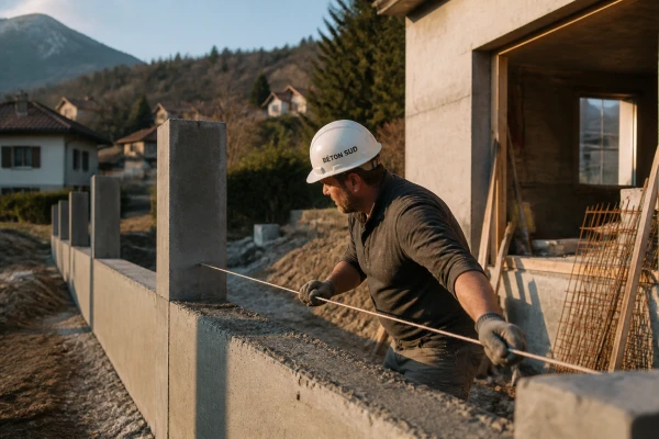 Construction mur clôture béton jardin Goncelin