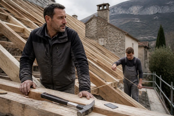 Réfection toiture charpente bois Bernin