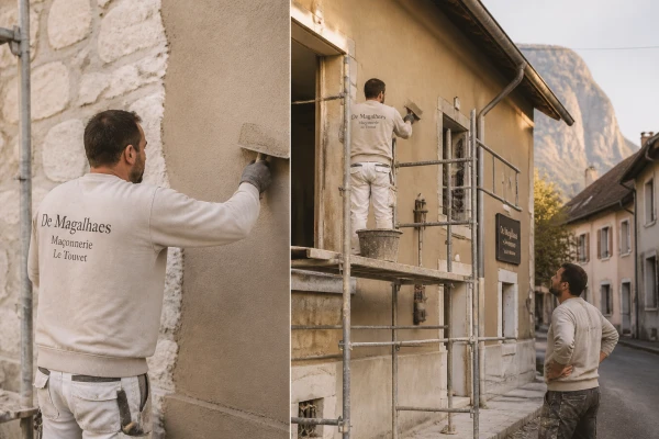 Rénovation façade ravalement enduit Allevard